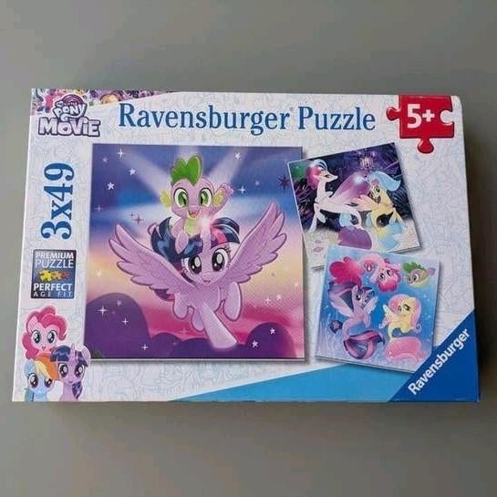 Ravensburger my little pony puzzel 3 puzzels 5+, Kinderen en Baby's, Ophalen of Verzenden, 10 tot 50 stukjes, Zo goed als nieuw