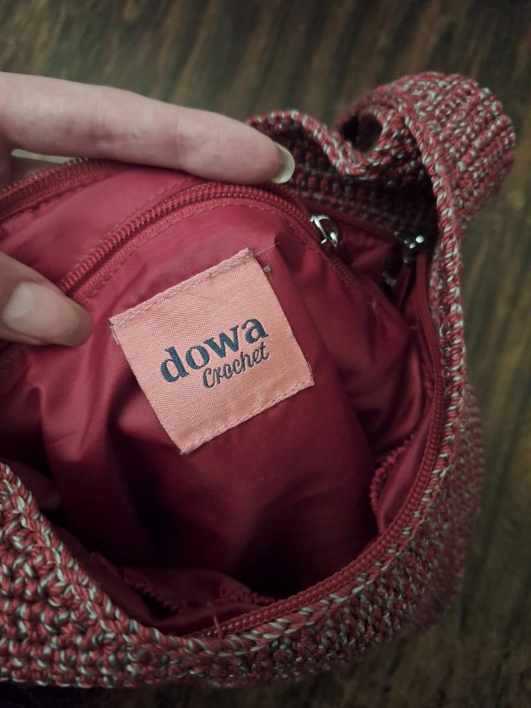 Dowa Crochet Tas - Stijlvolle Gehaakte Schoudertas, Ophalen, Zo goed als nieuw, Rood, Schoudertasje