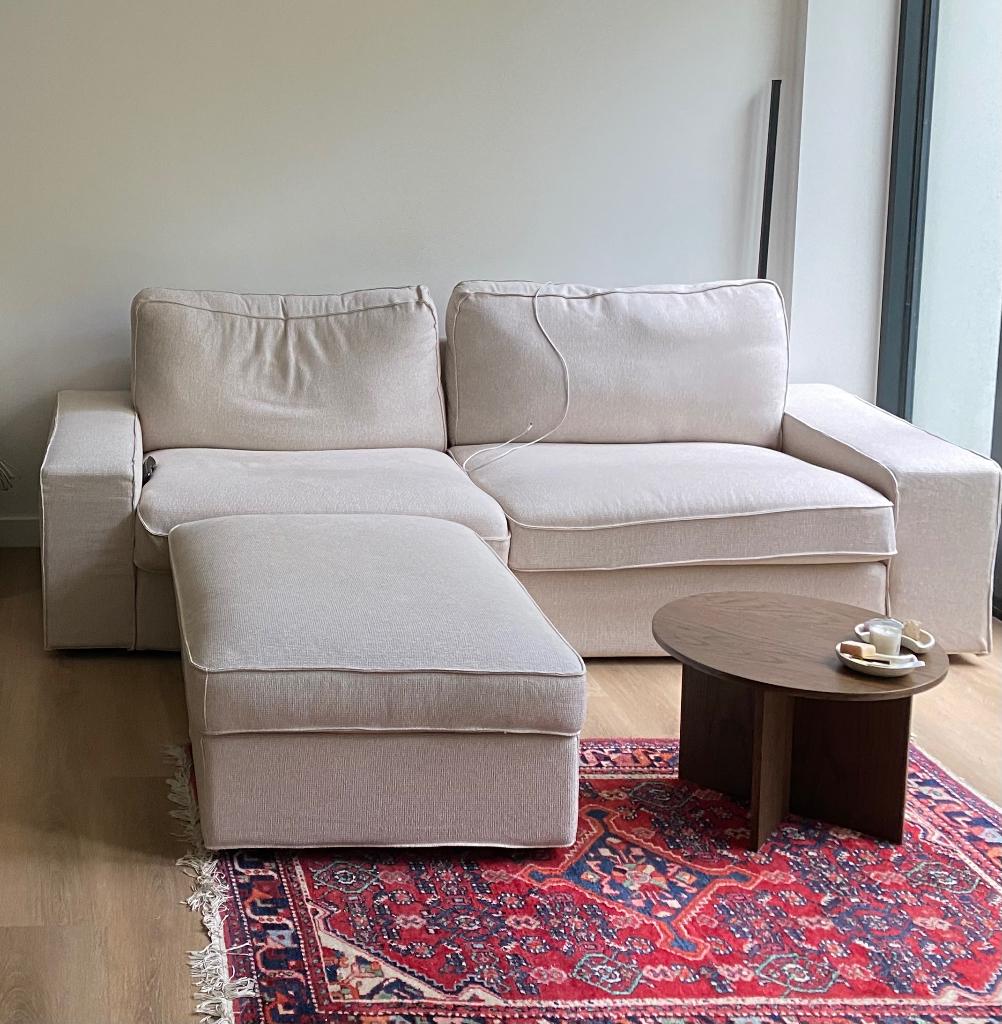 IKEA KIVIK 3-zits bank met voetenbank, Huis en Inrichting, Banken | Voetenbanken en Poefen, Ophalen, Gebruikt, 125 cm of meer