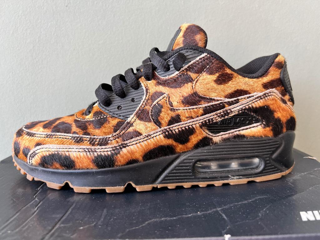 Nike Air Max 90 iD Pony Hair Cheeta Leopard EU40 OG Box, Kleding | Dames, Schoenen, Zwart, Ophalen of Verzenden, Nike air max