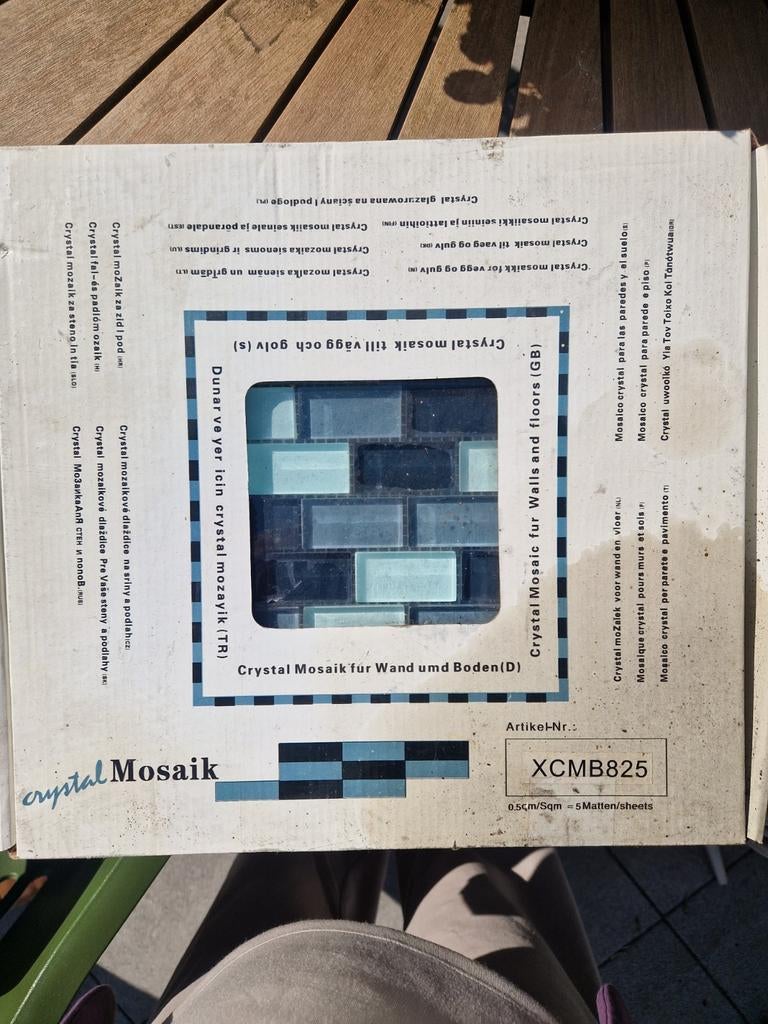 Blauwe mozaiek badkamer tegels 5 dozen, Ophalen, Nieuw, Minder dan 20 cm, 20 tot 40 cm