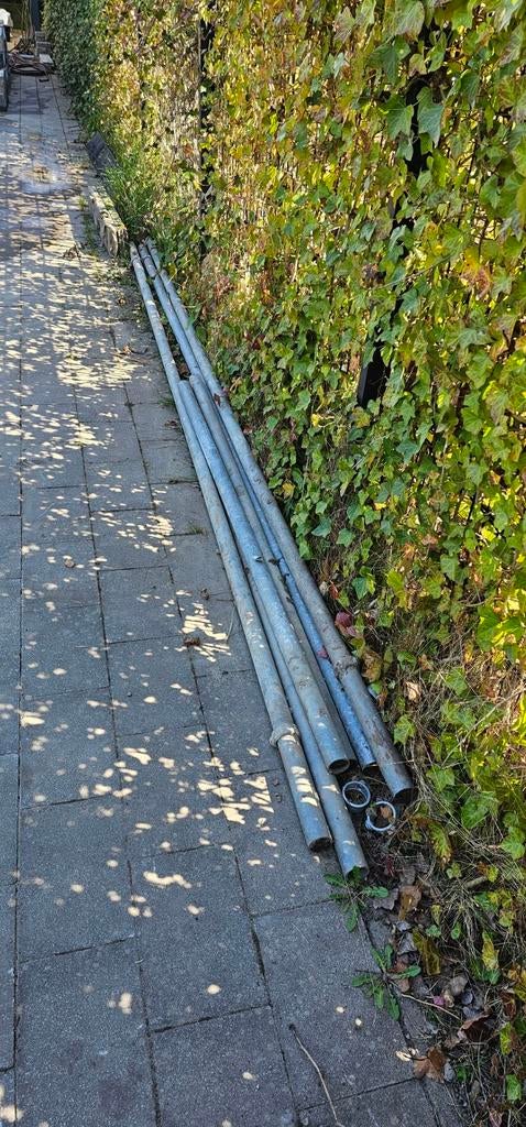 Steigerpalen - 3x 3.75m en 3x 1.85m, gebruikt en roestvrij, Ophalen, Gebruikt, Overige typen, Minder dan 2 meter