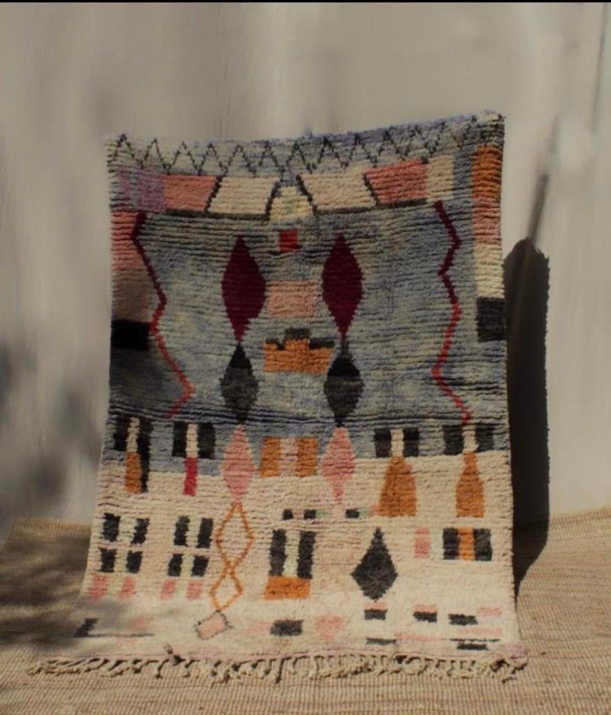 Berber tapijt vloerkleed boujaad hoogpolig 200x140, Ophalen of Verzenden, Zo goed als nieuw, Rechthoekig, 200 cm of meer