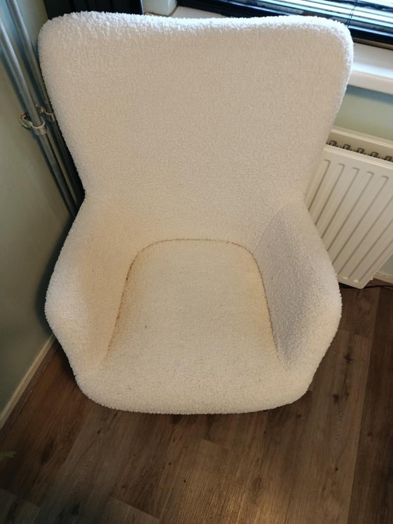 Mooie JYSK Fauteuil in teddy stof - Zo goed als nieuw, Ophalen, 75 tot 100 cm, Zo goed als nieuw, Modern, Teddy