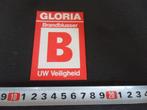 sticker BRANDWEER GLORIA Brandblusser UW Veiligheid, Ophalen, Zo goed als nieuw, Sticker