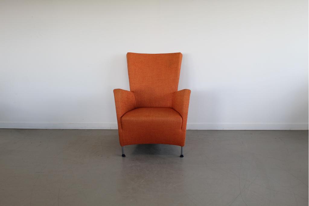 Montis Windy Fauteuil Oranje Stof Gemêleerd – Staal, Huis en Inrichting, Niet ingevuld, Gebruikt, Niet ingevuld, 75 tot 100 cm