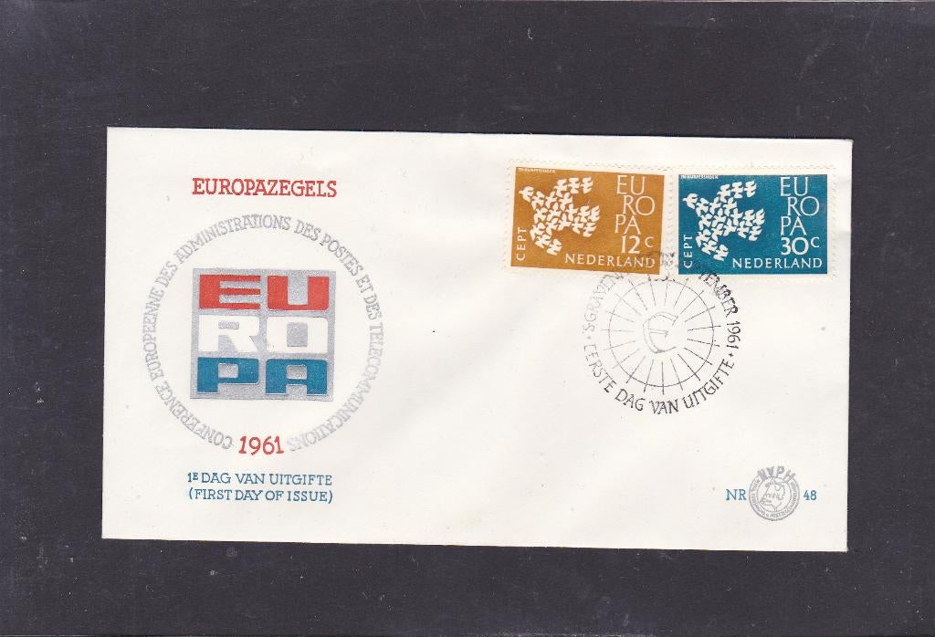 FDC E 48 Europa1961 onbeschreven (928), Postzegels en Munten, Postzegels | Eerstedagenveloppen, Verzenden, Onbeschreven, Nederland