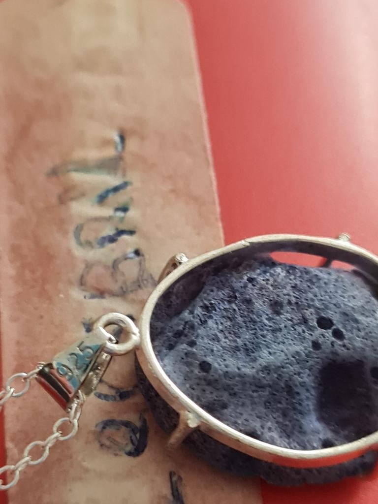 Zilveren ketting met hanger sodaliet, Ophalen of Verzenden, Zilver, Zilver, Met hanger