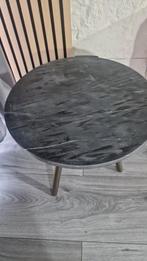 Moderne ronde salontafel met marmerlook blad, Ophalen, Modern, Industrieel, Luxe, 50 tot 100 cm, Overige materialen