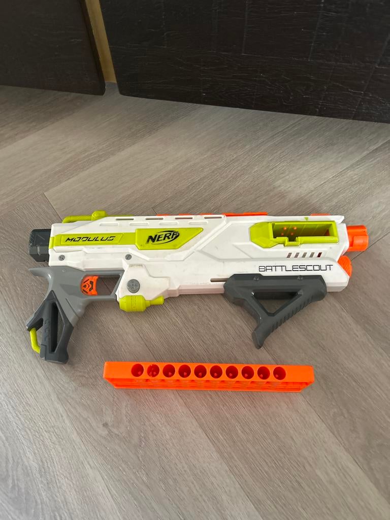 Nerf Modulus Battlescout pistool met magazijn, Ophalen of Verzenden, Gebruikt, Jongen of Meisje
