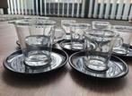 Nespresso Glazen met Schotels - Set van 7, Huis en Inrichting, Ophalen, Effen, Kop(pen) en/of Schotel(s), Glas