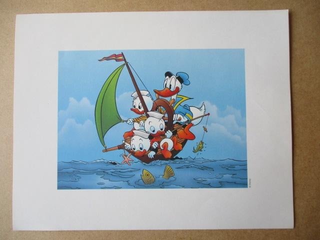 adv10180 donald duck prent, Verzamelen, Ophalen, Donald Duck, Gebruikt, Plaatje of Poster