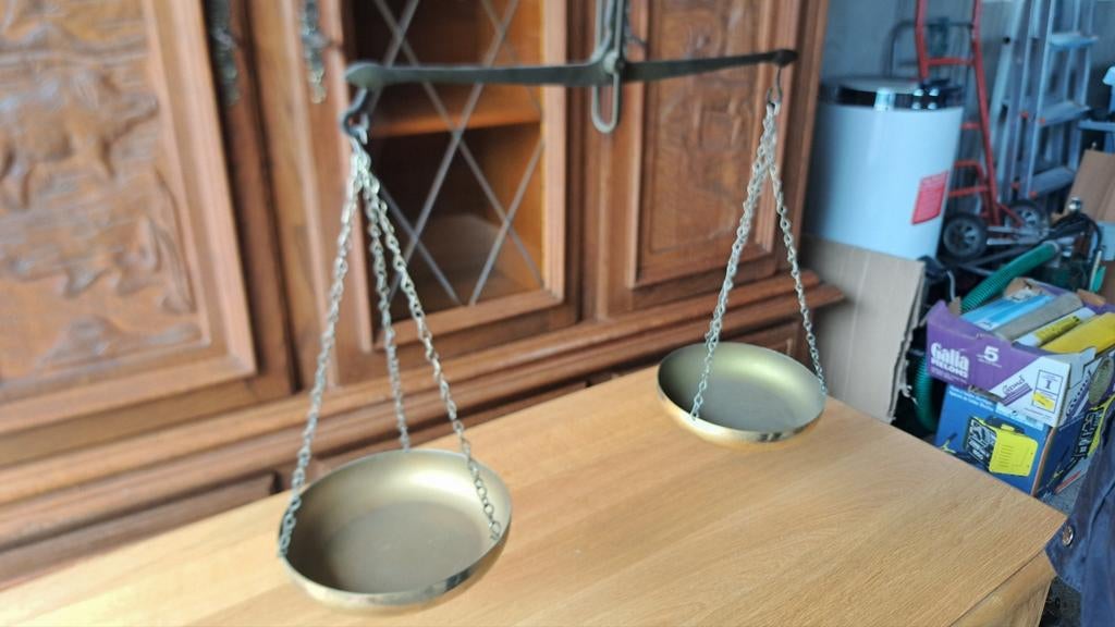 Koper koperen weegschaal balansweegschaal hangweegschaal, Antiek en Kunst, Antiek | Koper en Brons, Ophalen