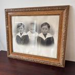 Antieke Foto van 3 Boze Jongetjes, Kinderen Brocante, Ophalen