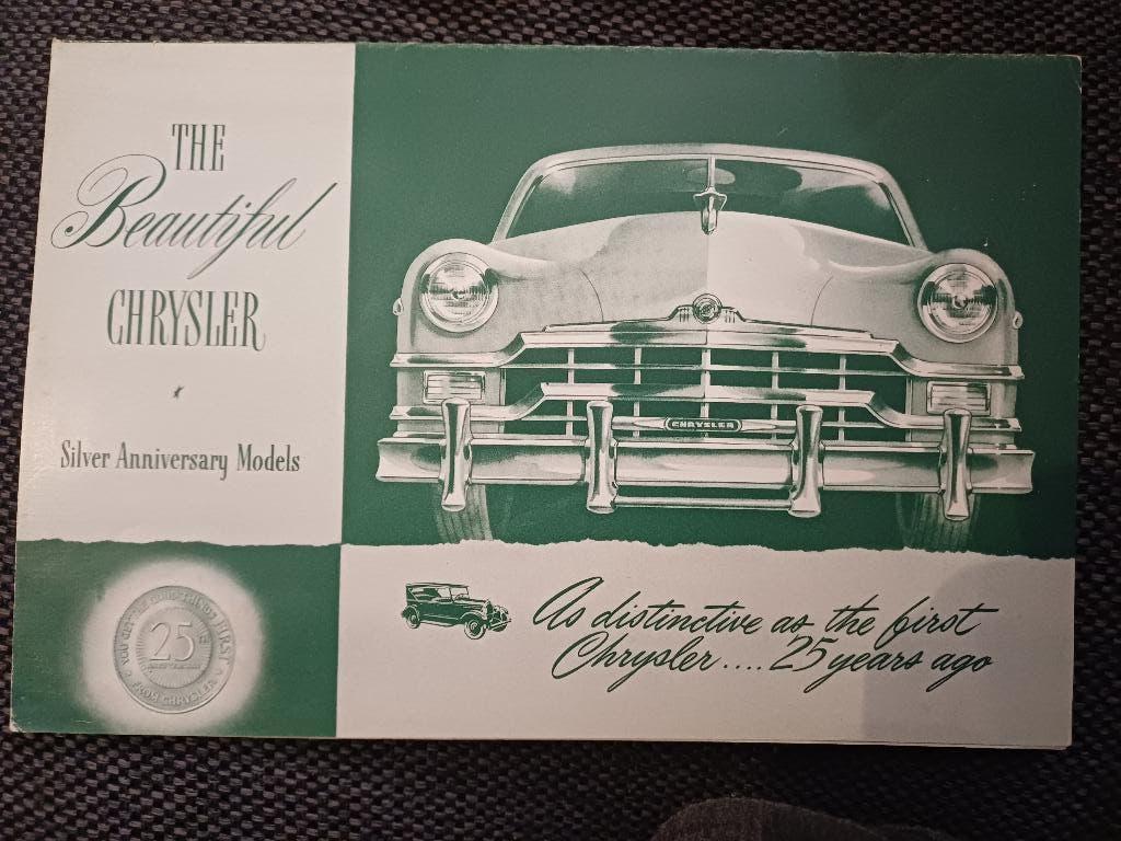 Chrysler Silver Anniversary Models brochure uit Amerika, Ophalen of Verzenden, Zo goed als nieuw, Overige merken