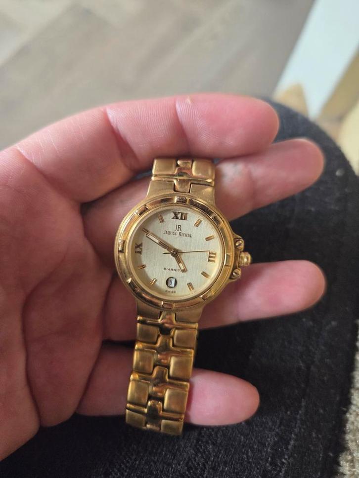 Jaques Richal verguld dameshorloge, Sieraden, Tassen en Uiterlijk, Horloges | Dames, Gebruikt, Polshorloge, Overige merken, Overige materialen