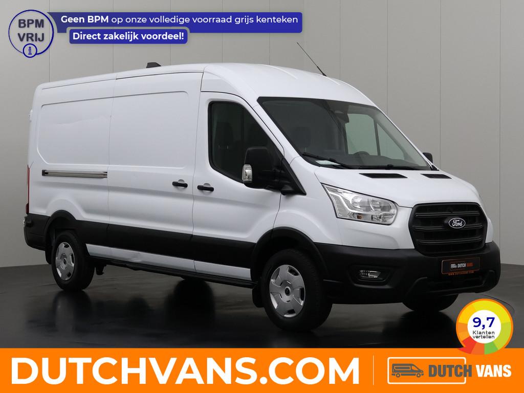 Ford Transit 130PK L3H2 | Fabrieksgarantie | Navigatie | Cam, Auto's, Bestelauto's, Gebruikt, Zwart, 4 cilinders, Navigatiesysteem