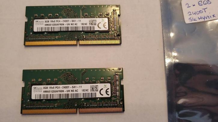 SK HYNIX 16GB ( 2x 8GB ) DDR4 2400MHz SODIMM, Computers en Software, RAM geheugen, Refurbished, Laptop, 16 GB, DDR4, Ophalen of Verzenden