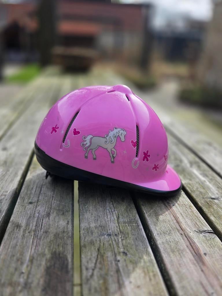 Horka roze paardrijcap mt 53-57, Dieren en Toebehoren, Paardrijkleding, Ophalen, Cap