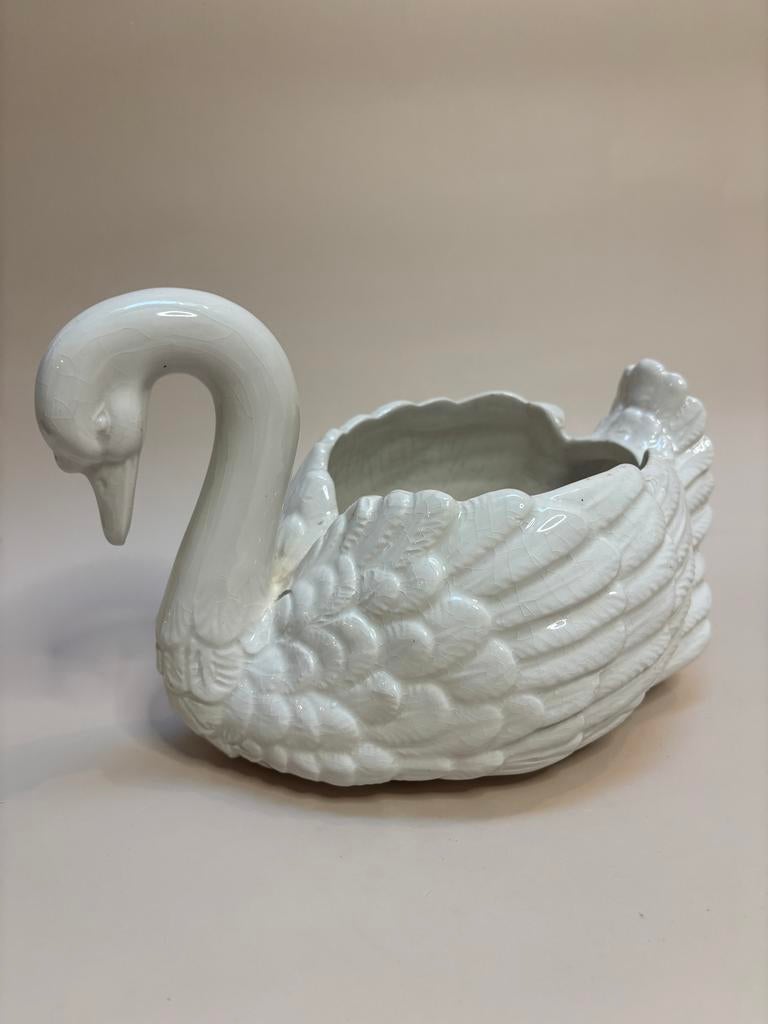 Vintage Zwaan Bloempot - Made in Italy, Antiek en Kunst, Ophalen of Verzenden