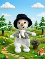Gehaakte Sneeuwpop Amigurumi - Handgemaakt Speelgoed, Ophalen of Verzenden, Nieuw, Overige typen