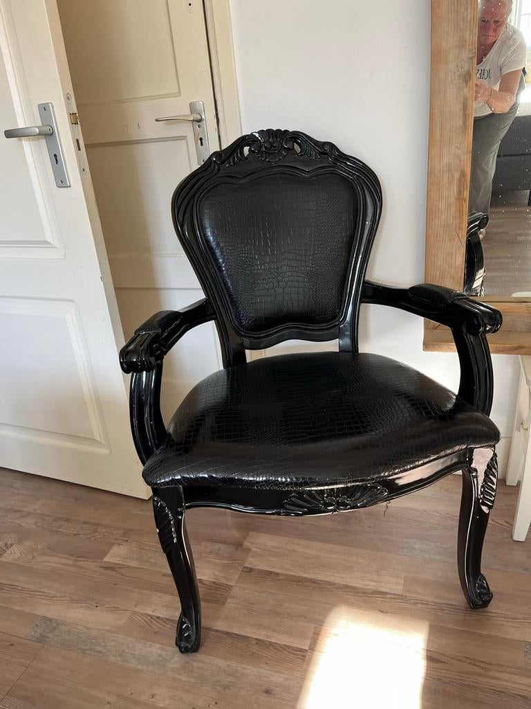 2 zwarte barok stoelen, Huis en Inrichting, Stoelen, Ophalen, Gebruikt, Twee, Zwart