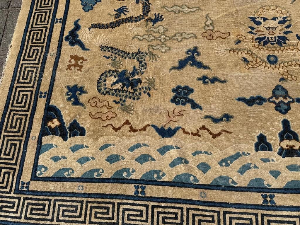 Antiek Chinees tapijt ( antique China Rug ) 340x 240 cm, Gebruikt, Overige kleuren, Wol, 200 cm of meer