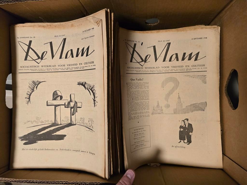 Stapel krant de Vlam Socialistisch weekblad, Ophalen, Gelezen