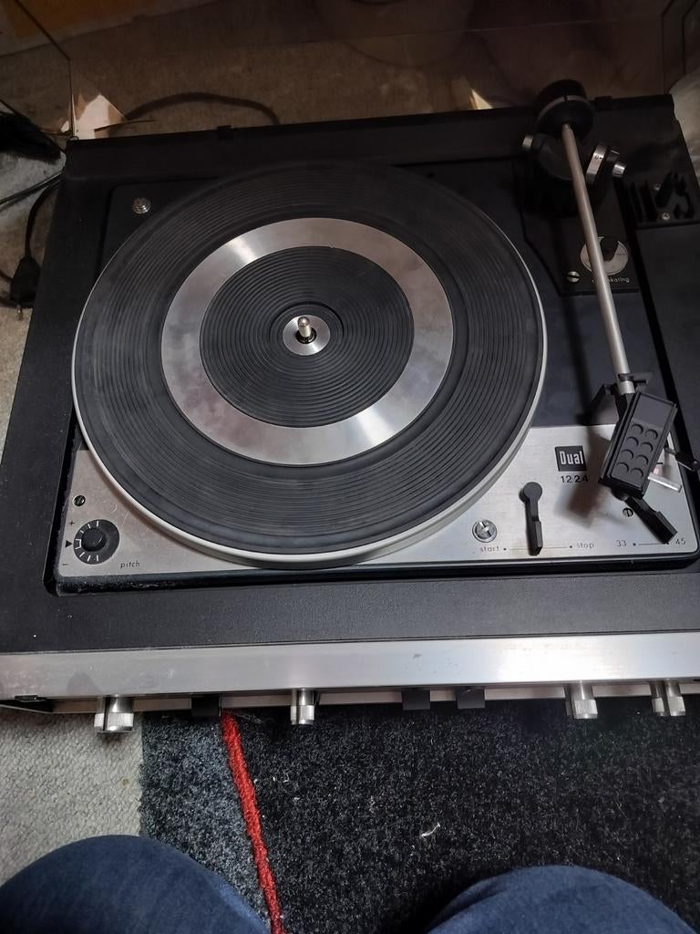 Vintage Dual platenspeler type HS 135 met boxen, Ophalen, Dual