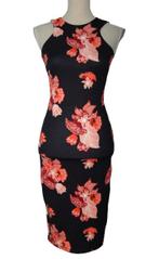 Nieuwe H&M retro jurk, flowers, zwart/roze, Mt. XS, H&M, Overige kleuren, Verzenden, Nieuw