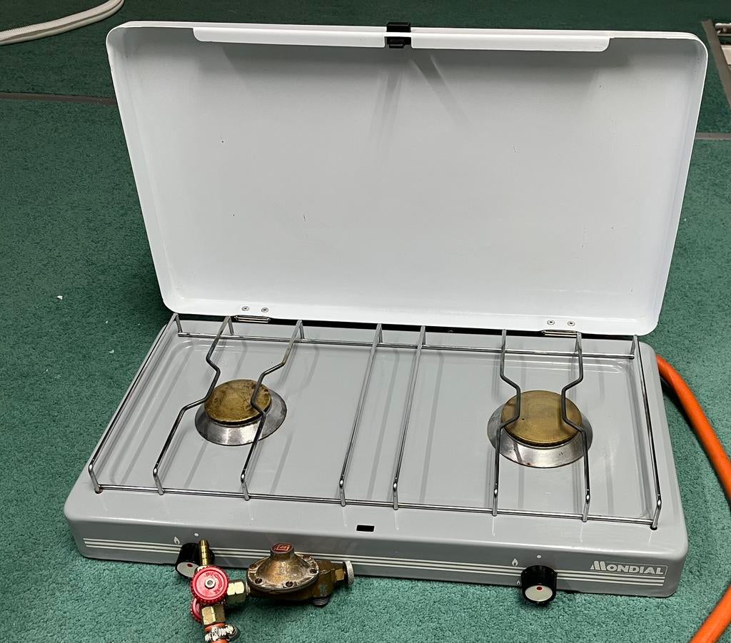 Camping gasstel 2 pits Mondial, Ophalen, Zo goed als nieuw