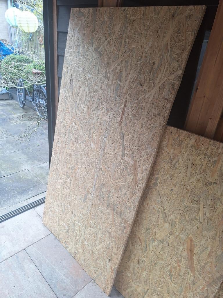 OSB platen - restdelen, Doe-het-zelf en Verbouw, Platen en Panelen, Gebruikt, Overige materialen, Minder dan 20 mm, Ophalen of Verzenden