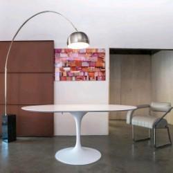 uittrekbare tulipe tafels laminated ,hout ,eero saarinen, Huis en Inrichting, Tafels | Bijzettafels, Overige vormen, 60 cm of meer