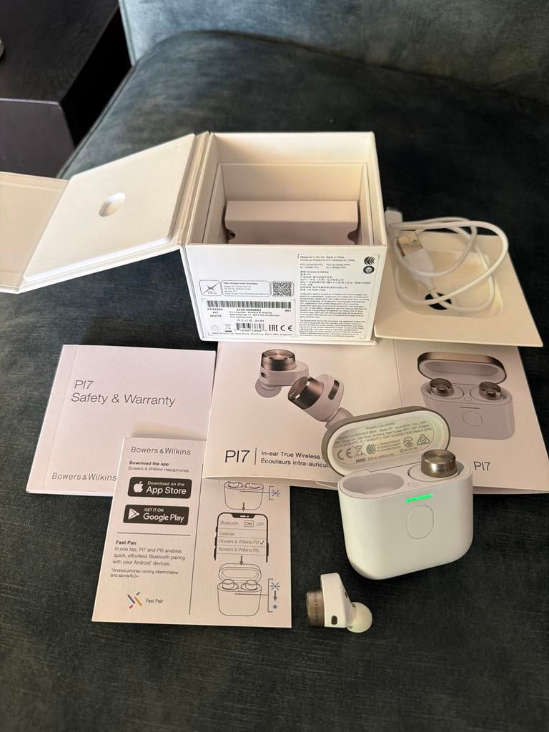 Bowers & Wilkins PI7 In-ear True Wireless Koptelefoon, Audio, Tv en Foto, Koptelefoons, Ophalen of Verzenden, Zo goed als nieuw