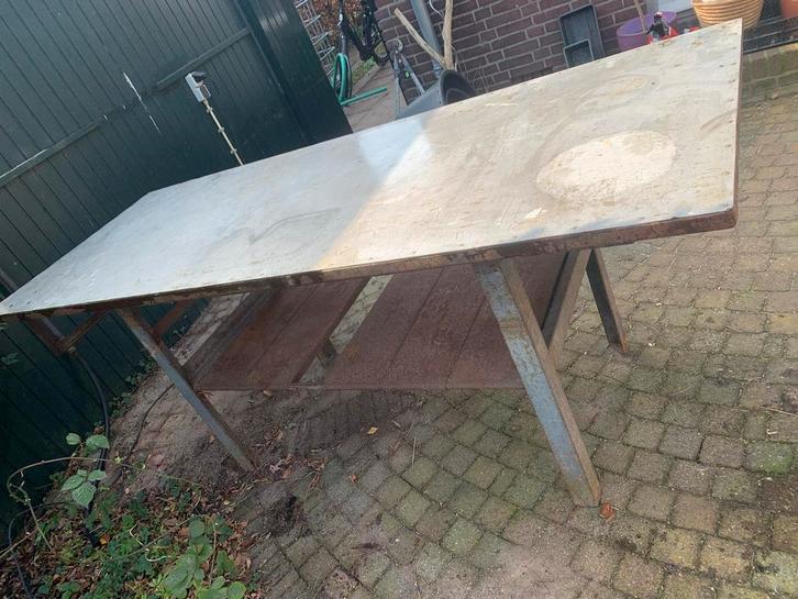 Robuuste Werkbank met Opbergplank, Doe-het-zelf en Verbouw, Werkbanken, Gebruikt, 170 cm of meer, Ophalen