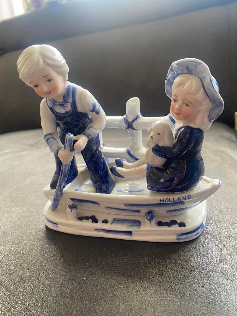 Mooi delftsblauw beeldje, Ophalen of Verzenden, Zo goed als nieuw, Mens