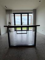 Eettafel van teakhout met stalen poten, Ophalen, 100 tot 150 cm, Teakhout, 200 cm of meer