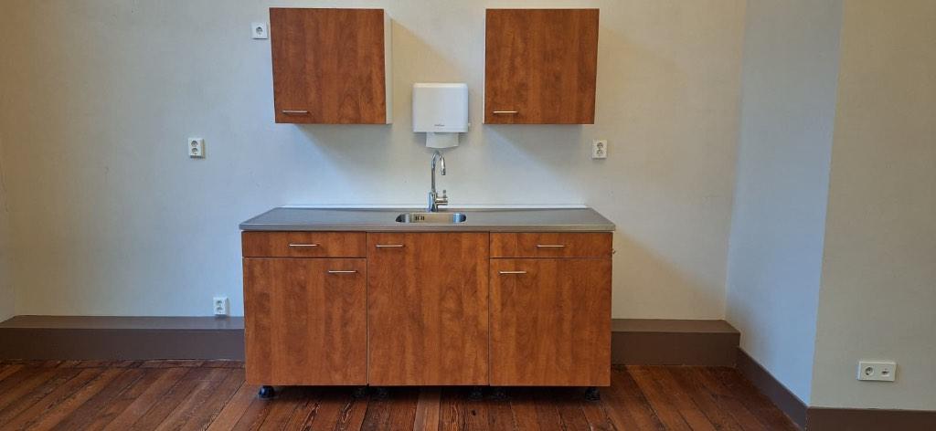 Keukenblok, Ophalen, Gebruikt, Bruin, Enkelwandige keuken