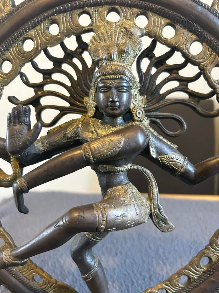 Bronzen sculptuur 'Shiva Nataraja' - Dansende Shiva, Antiek en Kunst, Kunst | Beelden en Houtsnijwerken, Ophalen of Verzenden