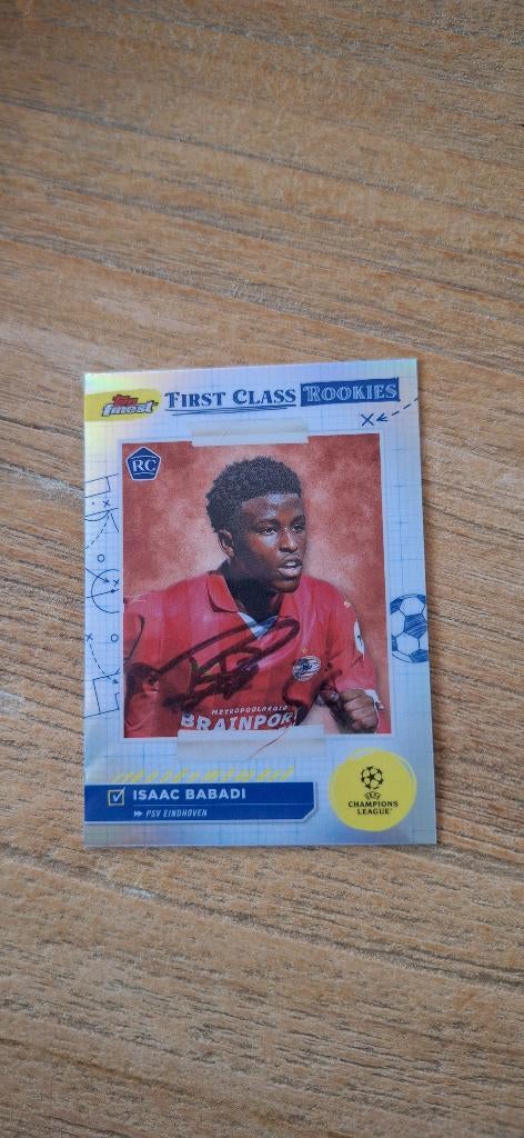 Topps trading card met handtekening; Isaac Babadi #3 PSV, Ophalen of Verzenden, Nieuw, PSV, Spelerskaart