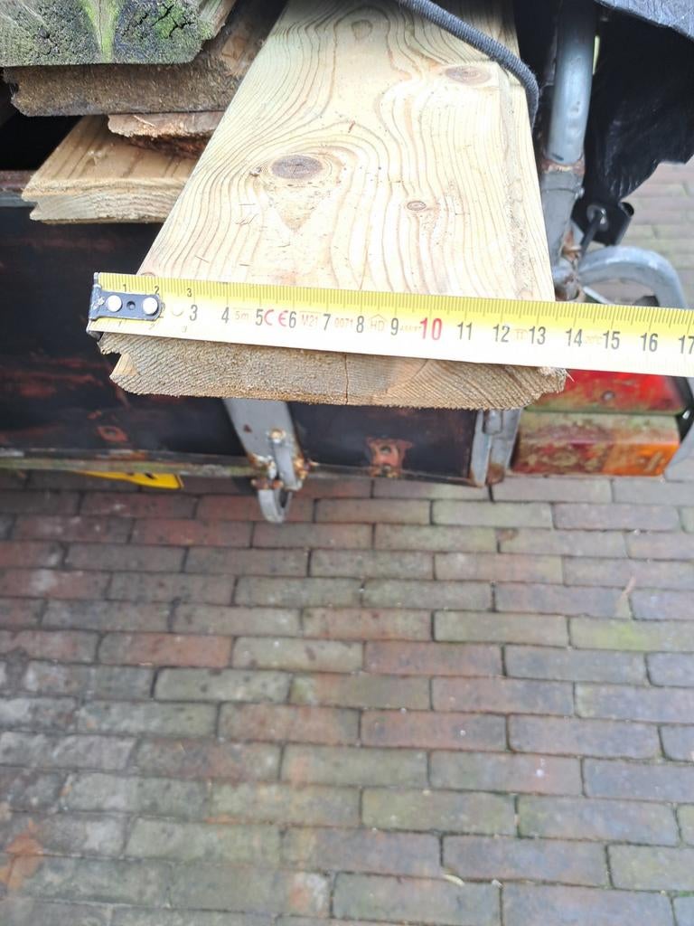 Blokhutprofiel planken, Doe-het-zelf en Verbouw, Hout en Planken, Gebruikt, Plank, Vuren, 200 tot 250 cm, Ophalen