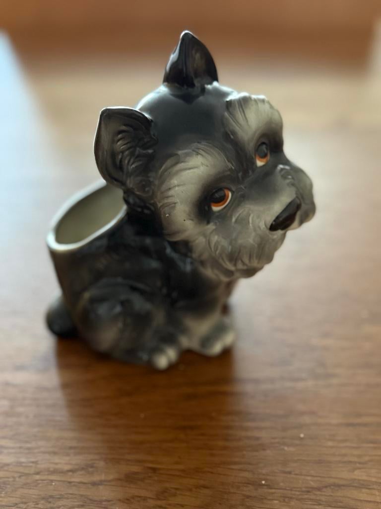 Vintage bloempotje Schotse terriër, Ophalen of Verzenden, Huis en Inrichting