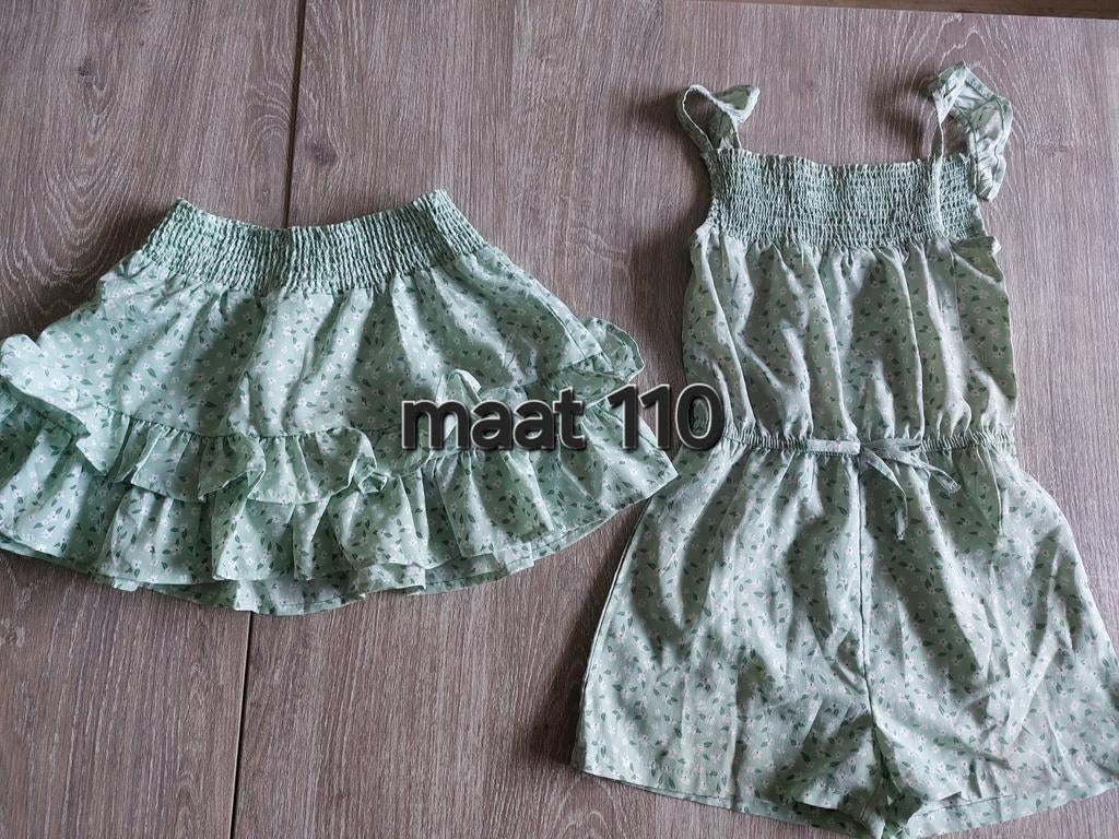 Zomerse set: rokje en playsuit maat 110, Kinderen en Baby's, Kinderkleding | Maat 110, Ophalen of Verzenden