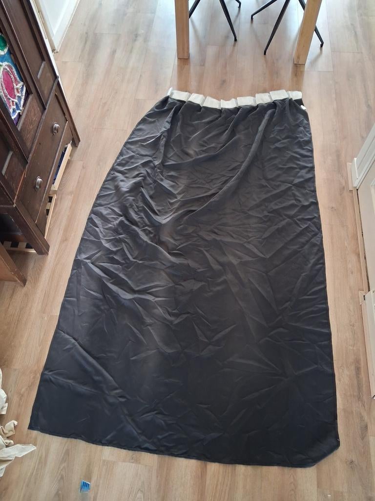 haakjes gordijnen zwart 2x, Ophalen of Verzenden, Zwart, 100 tot 150 cm, 200 cm of meer