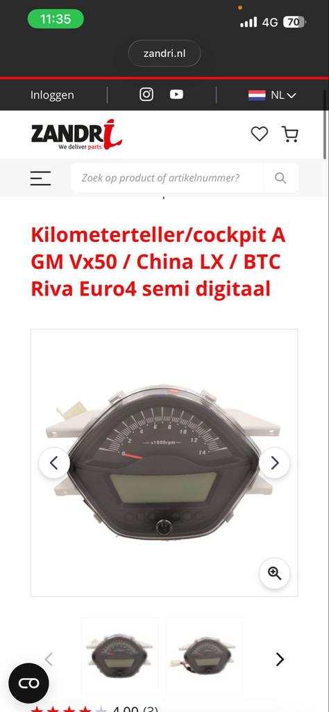 Kilometerteller AGM VX50 / China LX / BTC Riva Euro4, Ophalen of Verzenden, Gebruikt, Overige typen, Overige merken
