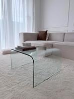 Glazen waterfall salontafel, Ophalen, 50 tot 100 cm, Vierkant, Minder dan 50 cm
