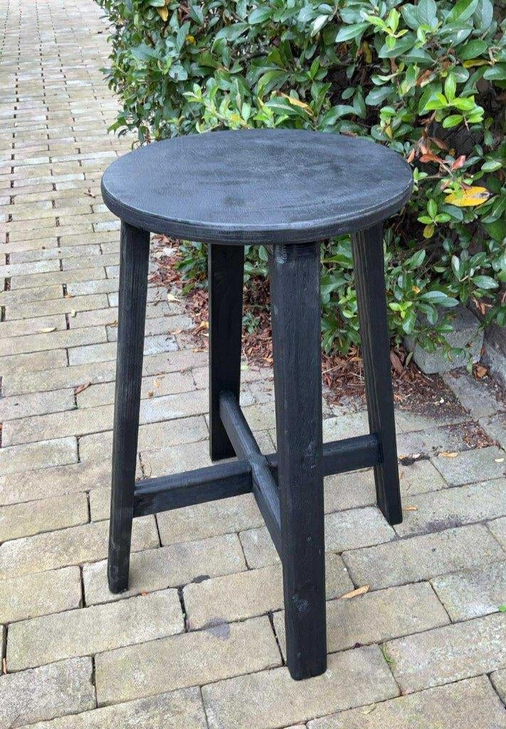 Houten krukje zwart, Ophalen, Hout