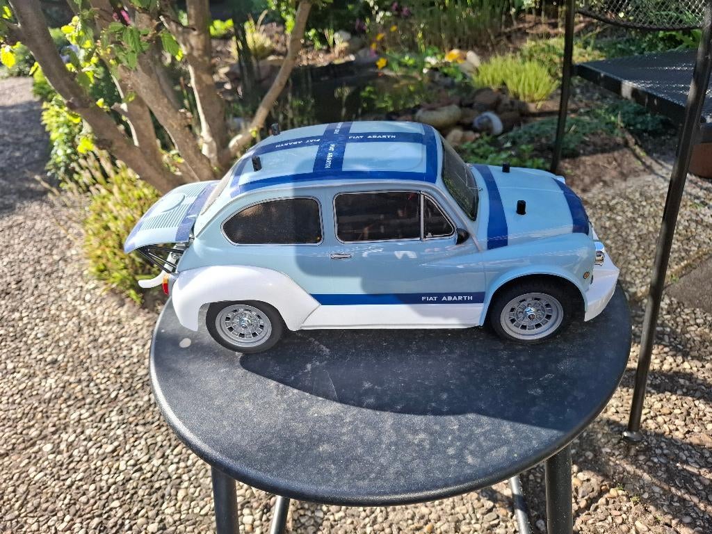 Tamiya MB-01 Fiat 500 Abarth ARR ZGAN, Elektro, Ophalen of Verzenden, Zo goed als nieuw, Schaal 1:10