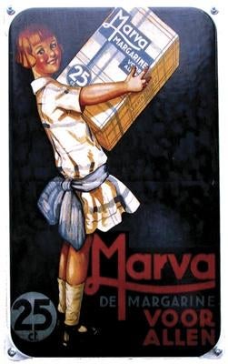 Marva Margarine voor allen reclamebord van emaille wanddeco, Verzamelen, Merken en Reclamevoorwerpen, Reclamebord, Info@deconoord.nl