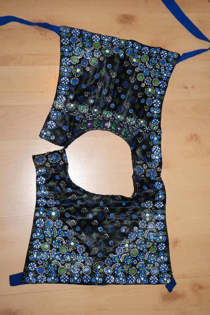 doekjesgedrukte stipwerk kraplap, Staphorster klederdracht, Antiek en Kunst, Antiek | Kleding en Accessoires, Ophalen of Verzenden